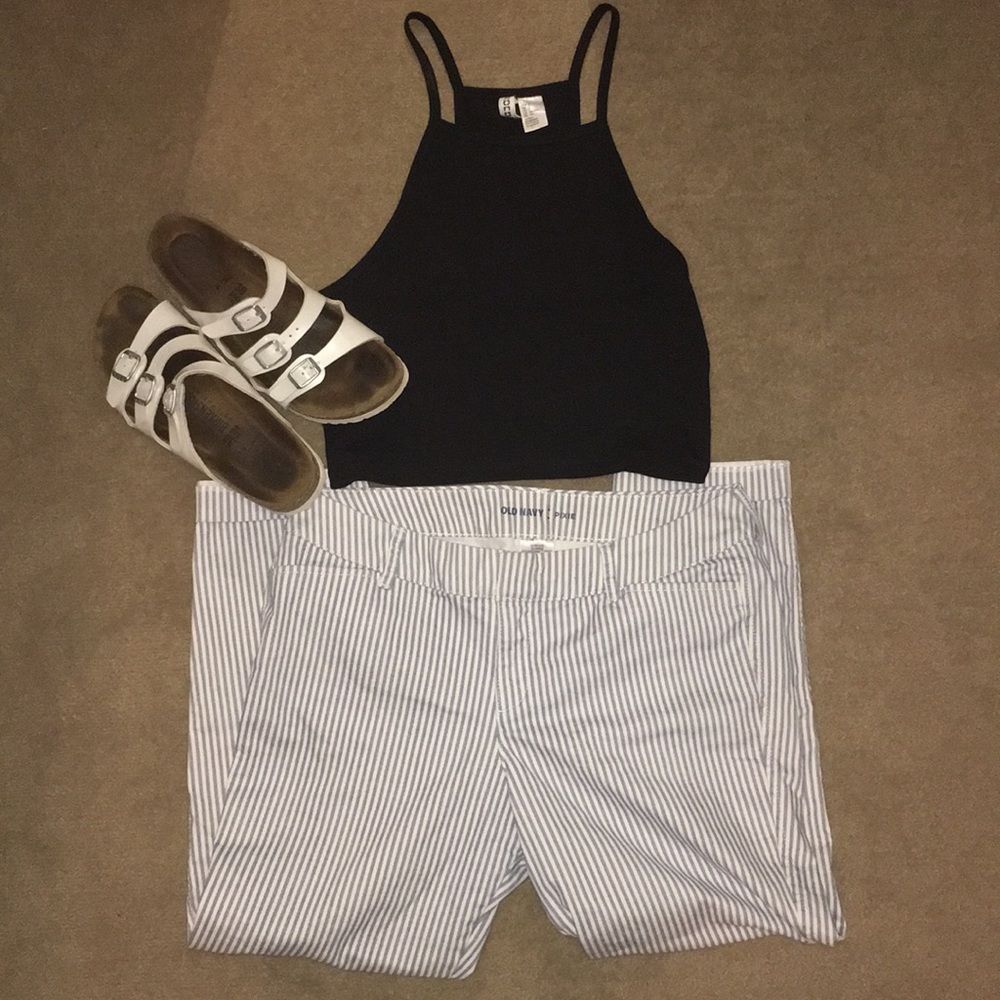 Blue Striped Pants